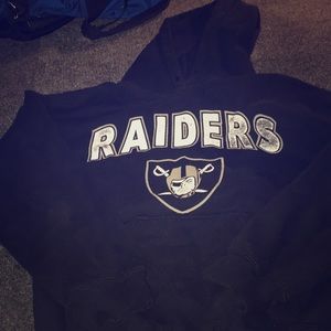 Distressed raiders hoodie